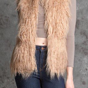 Ya Los Angeles Faux Fur Vest Hippie Boho Style